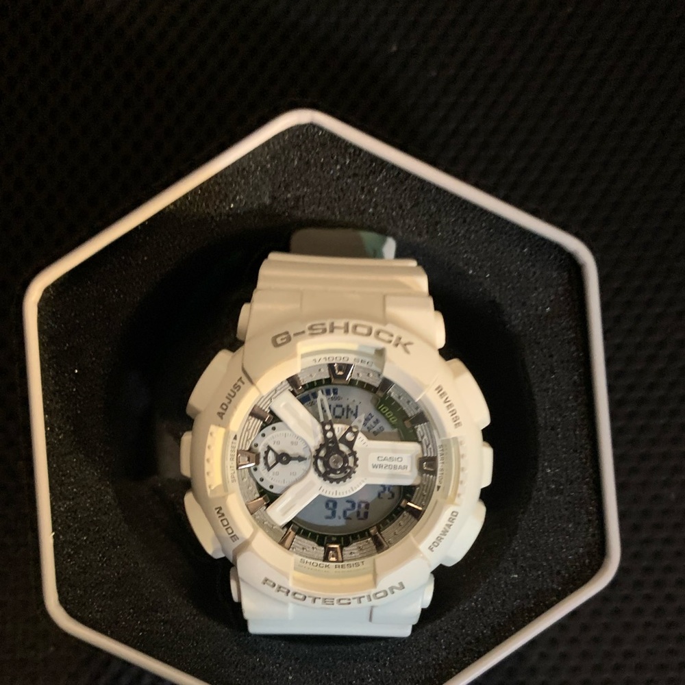 White G Shock Watch Unisex